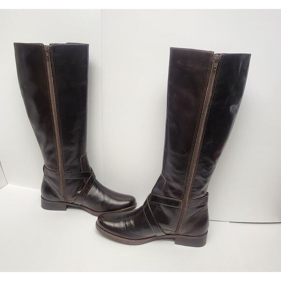 Steven By Steve Madden Women's Sydnee Tall Riding Brown Leather Boots Size 9.5W - Picture 2 of 10